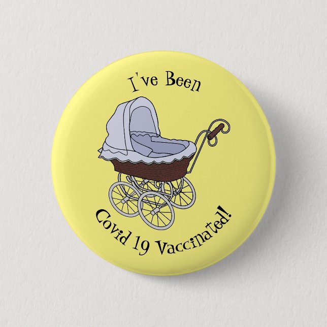 Stroller cartoon illustration button (Front)