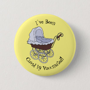 Stroller cartoon illustration button