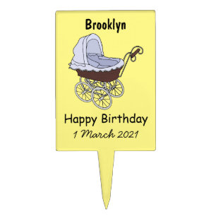 Stroller cartoon illustration cake topper