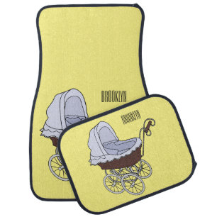 Stroller cartoon illustration car floor mat