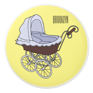 Stroller cartoon illustration ceramic knob