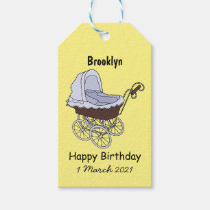 Stroller cartoon illustration gift tags
