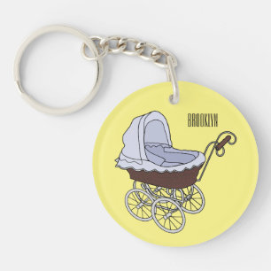 Stroller cartoon illustration keychain