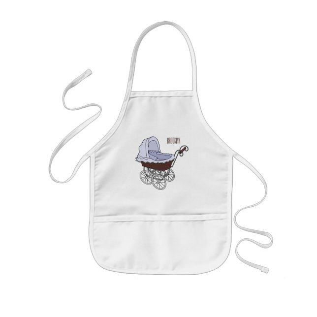Stroller cartoon illustration  kids' apron (Front)