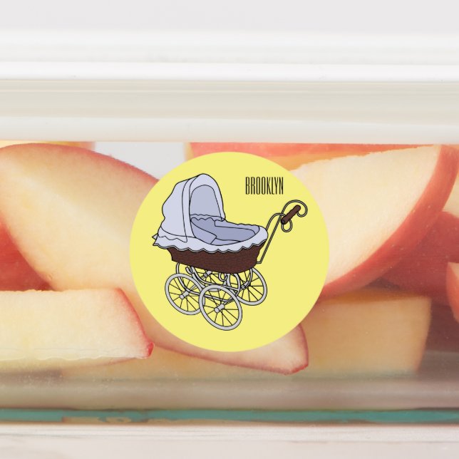 Stroller cartoon illustration  labels (Affixed)