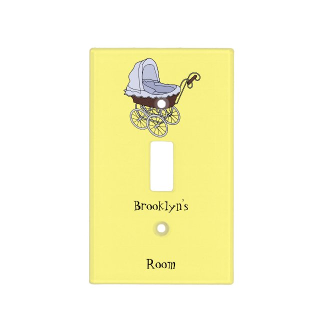 Stroller cartoon illustration light switch cover (Front)
