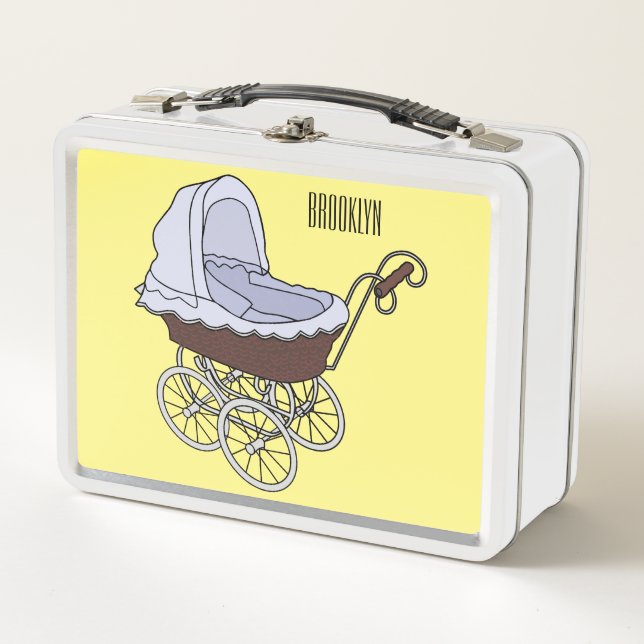Stroller cartoon illustration  metal lunch box (Front)