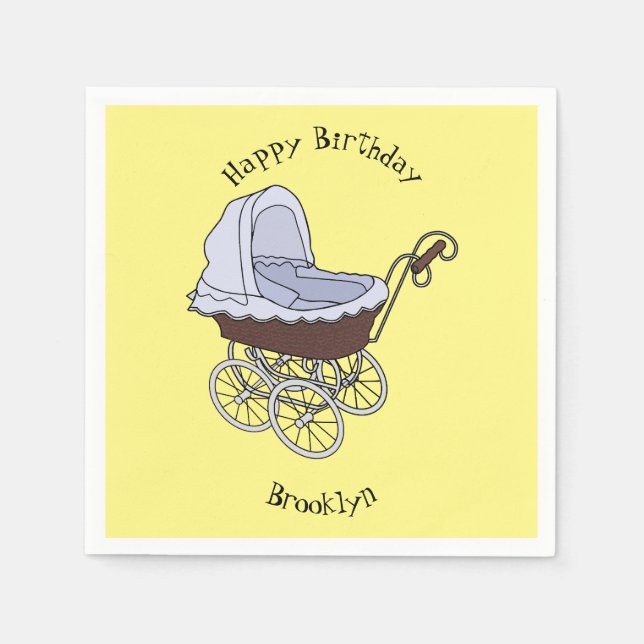 Stroller cartoon illustration napkins (Front)