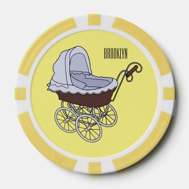 Stroller cartoon illustration  poker chips (Front)