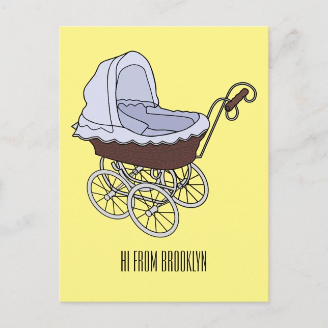 Stroller cartoon illustration  postcard (Front)