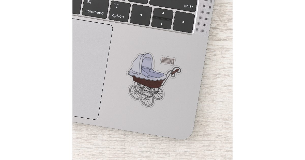 Stroller cartoon illustration sticker | Zazzle