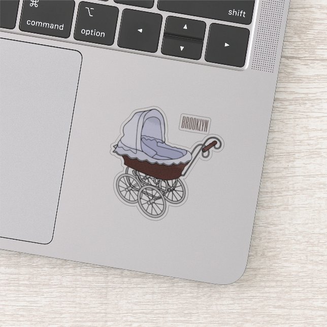 Stroller cartoon illustration sticker (Detail)