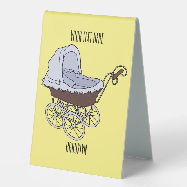 Stroller cartoon illustration  table tent (Front)