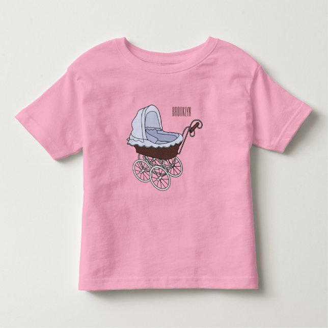 Stroller cartoon illustration  toddler t-shirt (Front)