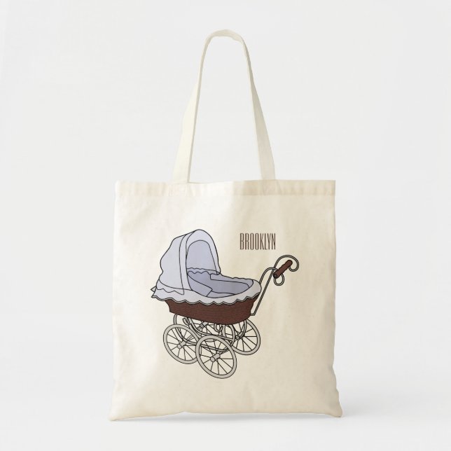 Stroller cartoon illustration  tote bag (Front)