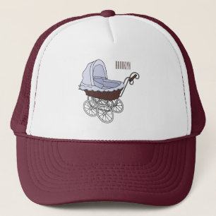 Stroller cartoon illustration trucker hat