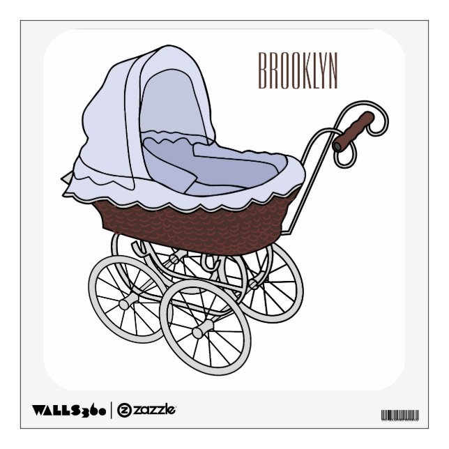 Stroller cartoon illustration  wall decal (Front)