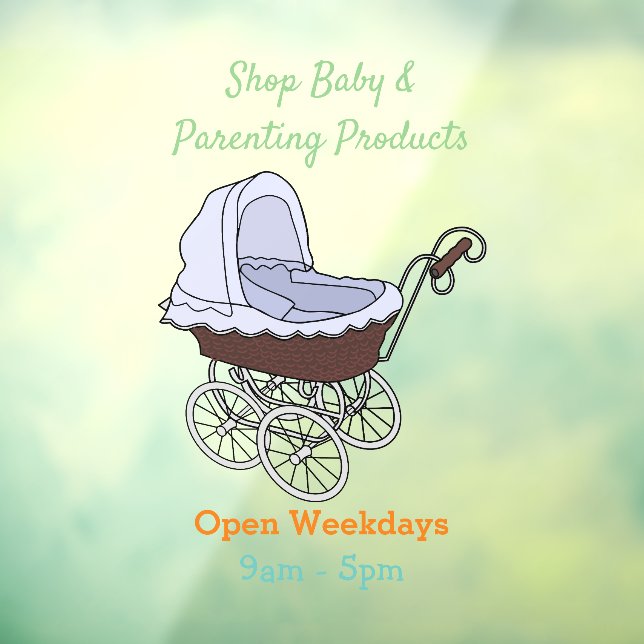 Stroller cartoon illustration window cling (Sheet 3)