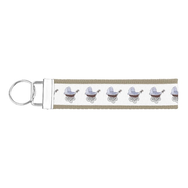 Stroller cartoon illustration  wrist keychain (Keys on Left)