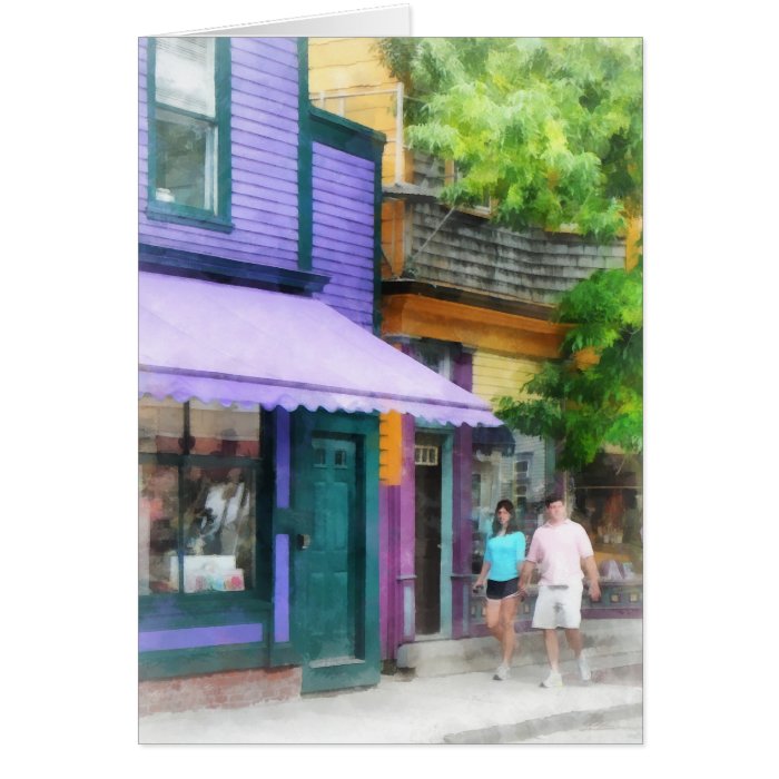 Strolling Down Thames Street Newport RI Cards