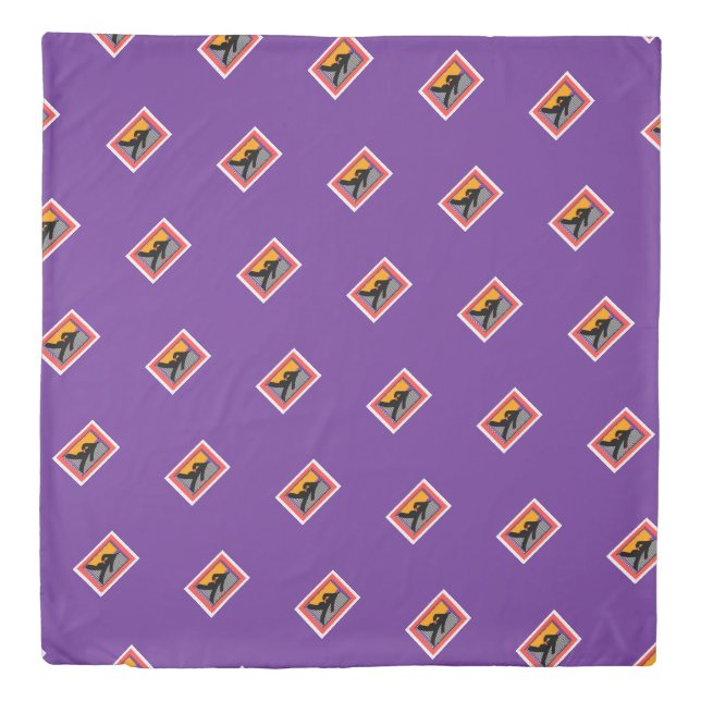 Strolling Lady In Black Purple  Duvet Cover (Front)