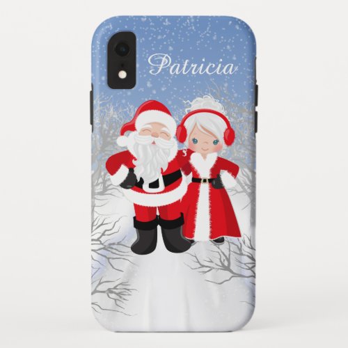Strolling Santa Mrs Claus iPhone XR Case