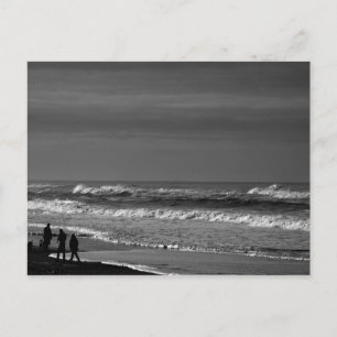 Strolling the Oregon Coast in Monochrome Postcard