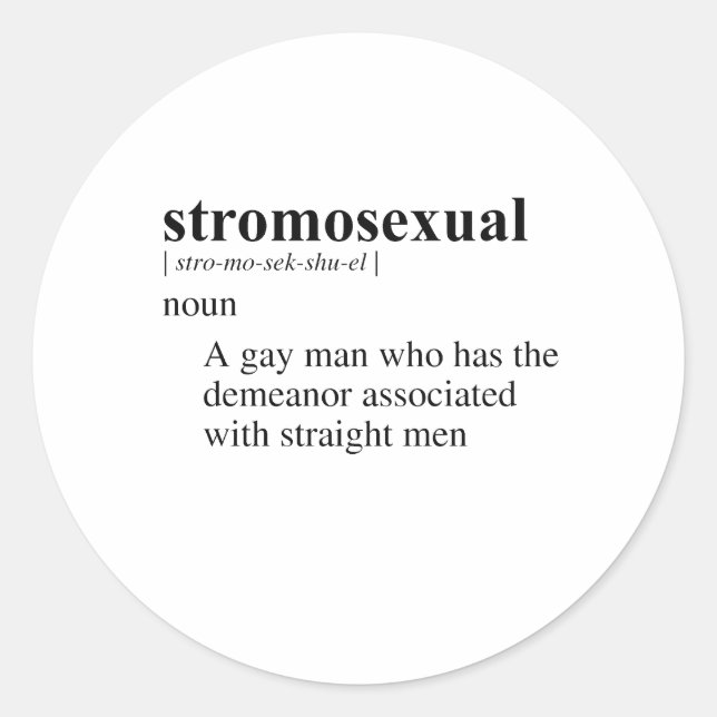 STROMOSEXUAL CLASSIC ROUND STICKER (Front)