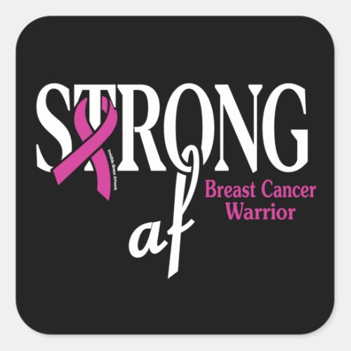 STRONG afBreast Cancer Square Sticker