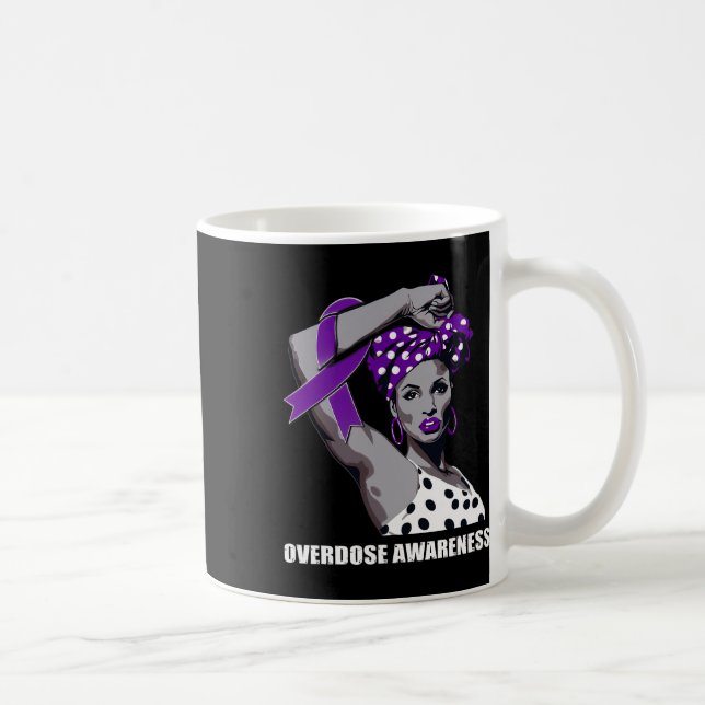 Strong Afro Mom Overdose Awareness  Coffee Mug (Right)