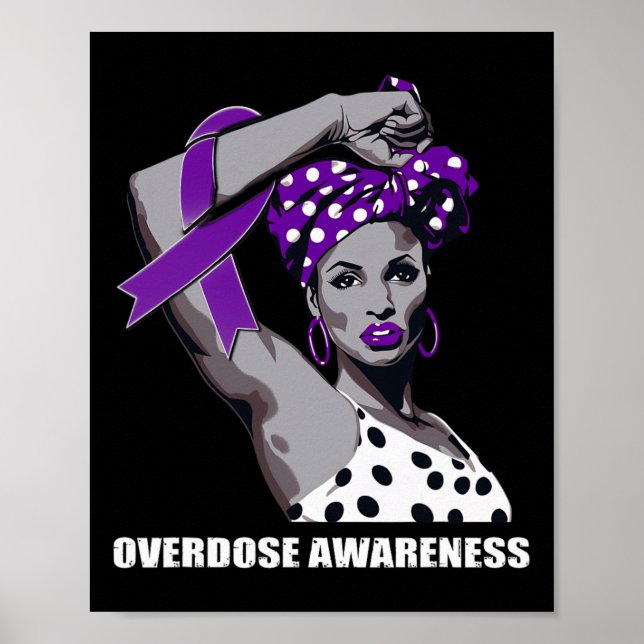 Strong Afro Mom Overdose Awareness  Poster (Front)