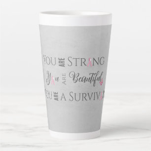 Strong and Beautiful Breast Cancer Survivor Latte Mug