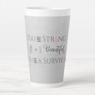 Strong and Beautiful | Breast Cancer Survivor Latte Mug