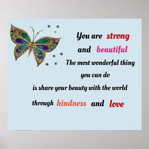 Strong and Beautiful butterfly Poster