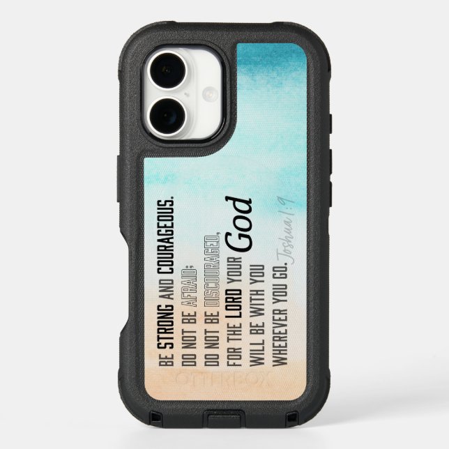 Strong and Courageous Joshua 1:9 Bible Verse Otterbox iPhone Case (Back)