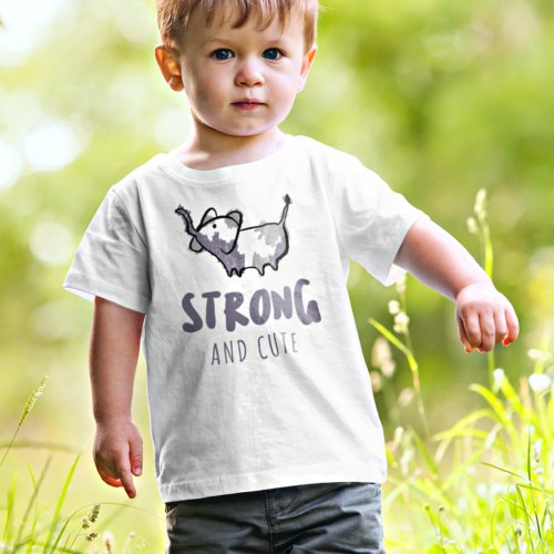 Strong and Cute Simple Elephant Illustration Baby  Baby T_Shirt