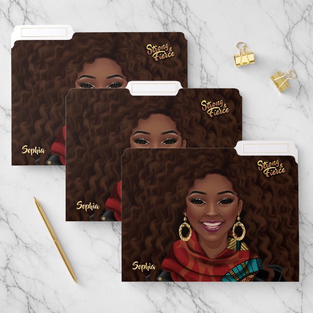 Strong and Fierce Black Woman Personalized File Folder (Set)