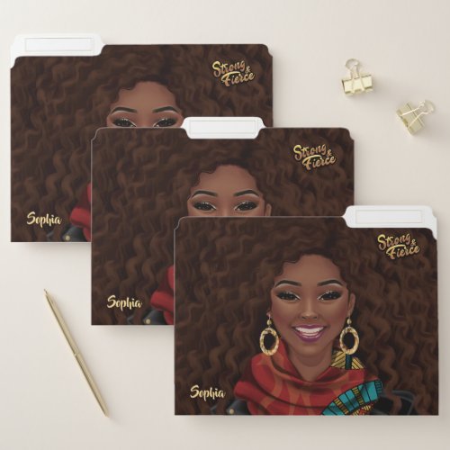 Strong and Fierce Black Woman Personalized File Folder