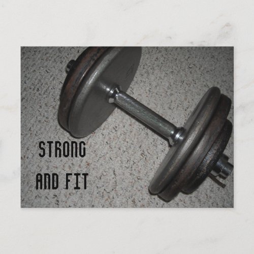 Strong and Fit _ Weight Lifting Postcard
