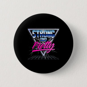Strong And Pretty 90s 80s Vaporwave Bodybuilding G Button