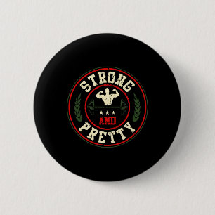 Strong And Pretty Gym Workout Bodybuilding Barbell Button