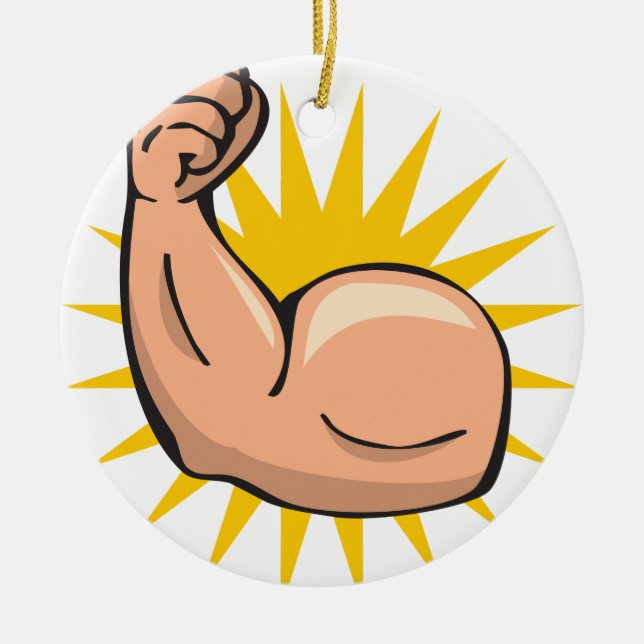Strong Arm Flex Ceramic Ornament (Front)