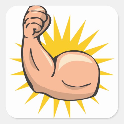 Strong Arm Flex Square Sticker