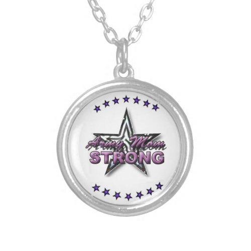 STRONG Army mom Silver Plated Necklace