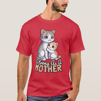 Strong As A Mother Cat Mother friend T-Shirt