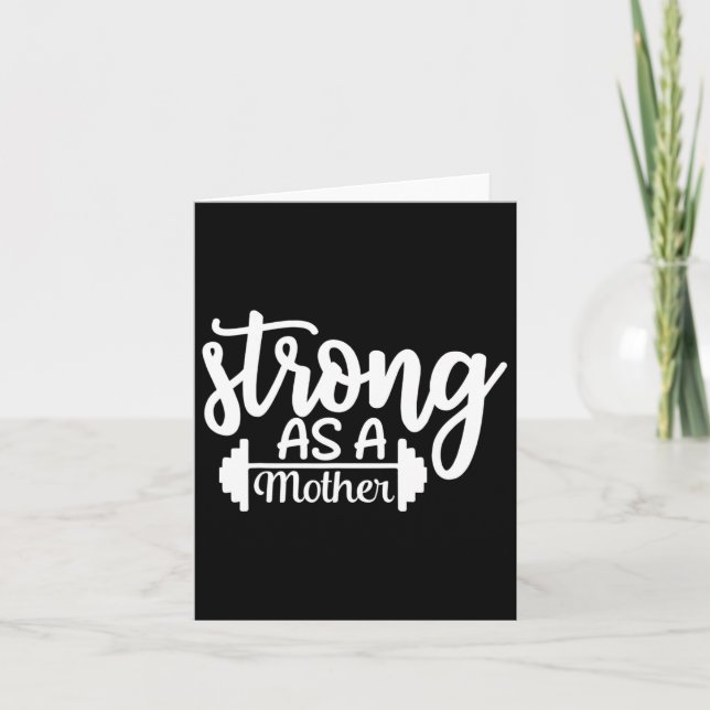 Strong As A Mother Exercise Fitness Workout Gym Gi Card (Front)