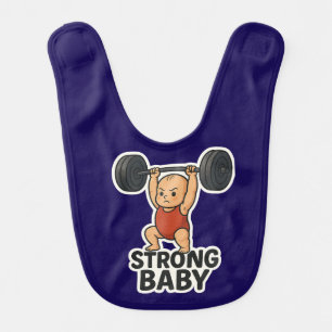 Strong Baby Lifting Weights Sticker Bib