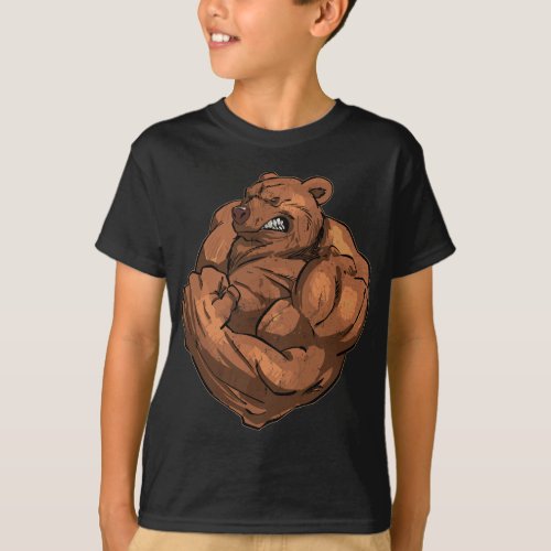 Strong Bear with muscles Gym T_Shirt