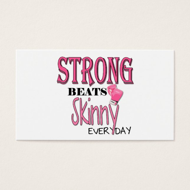 STRONG BEATS Skinny everyday! W/Pink Boxing Gloves (Front)