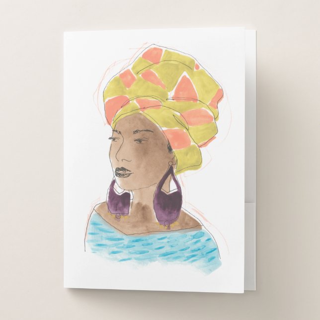 Strong & Beautiful Lady Pocket Folder (Front)